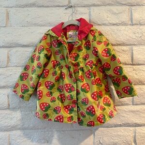 Strawberry Print Kids Rain Jacket